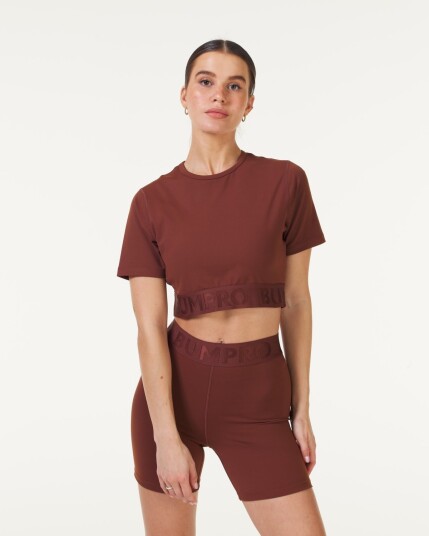 Bumpro Lively Crop Tee Brown Chocolate - S