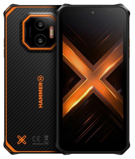 Hammer Energy X2 5G 6/128 Gb, 15,5 Cm (6.1"), 6 Gb, 128 Gb, 50 Mp, Android 15, Svart, Oransje