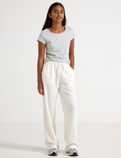 Lindex Trousers Linen Blend White 170