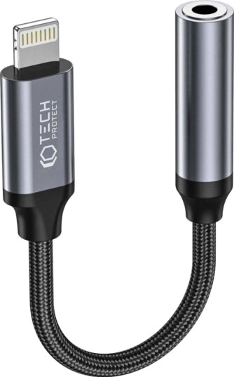 Tech-Protect Hodetelefonadapter / Lightning Adapter 3,5 Mm Minijack Tech-Protect Ultraboost Svart