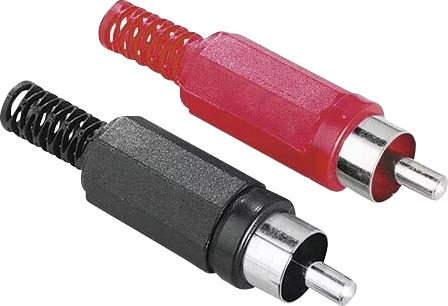 Hama RCA Plugg L/R Phono 2-pack Rød og Svart