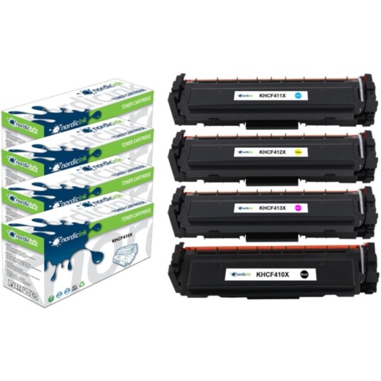 Nordicink Paket med fyra kompatibla toners BK/C/M/Y KHCF41X-SET