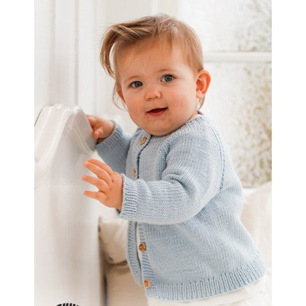 Dream in Blue Cardigan by DROPS Design Baby Jakke Strikkeoppskrift str 0 1 mdr 3 4 år