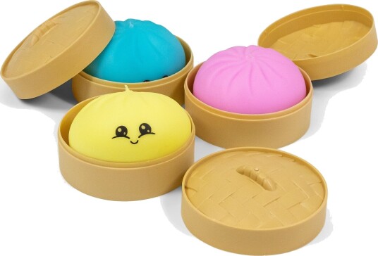 Scrunchems Dumplings Squishy I Bambusboks Sensorisk Leke Med Overraskelse