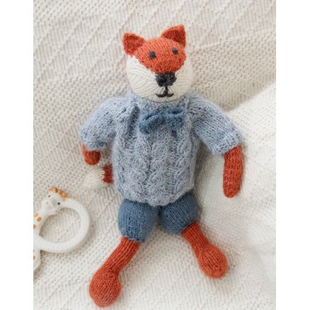 Mister Fox by DROPS Design Bamse Strikkeoppskrift 27 cm