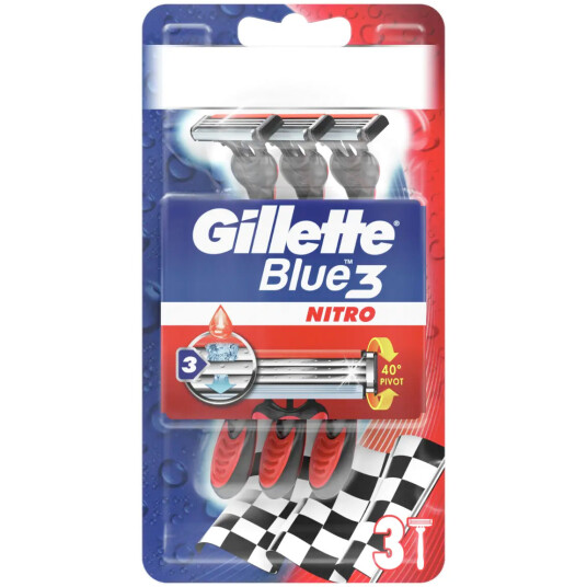Gillette Blue 3 NITRO Barberhøvel 3-pk.