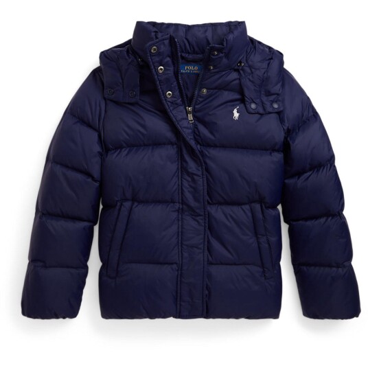 Polo Ralph Lauren Newport Navy W White Pp Girl Bomber Jakke M/8-10 år