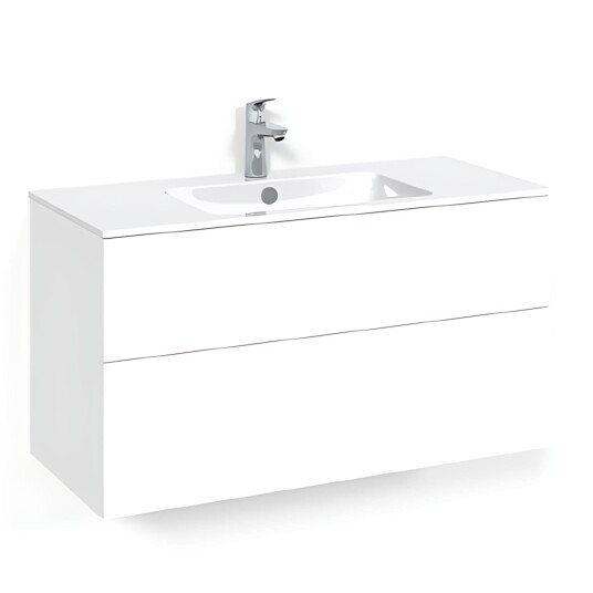 Macro Design Crown Plain Servantskap 2 Skuff - med Light Servant Hvit / 100cm 14