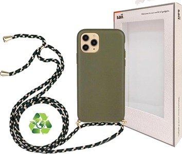 Saii Eco Line iPhone 11 Pro Biologisk Nedbrytbart Deksel med Stropp - Grønn