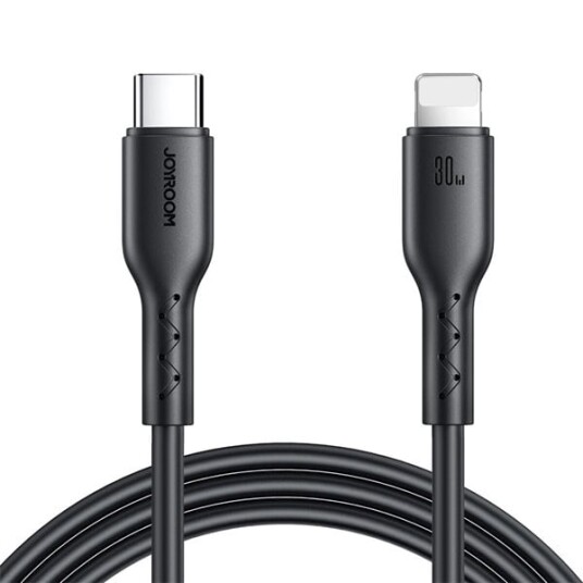 Joyroom Flash-Charge 30W USB-C til Lightning kabel 1m Svart