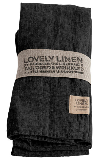 Lovely Linen servietter 45x45 cm mørk grå 4-pk