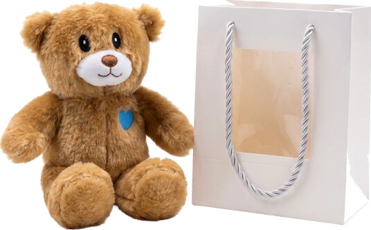 Dynäs Import Bamse med Blått Hjerte i Gavepose 72309