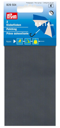 Selvklebende reparasjonslapper 2stk. 6,5x14 cm grå nylon