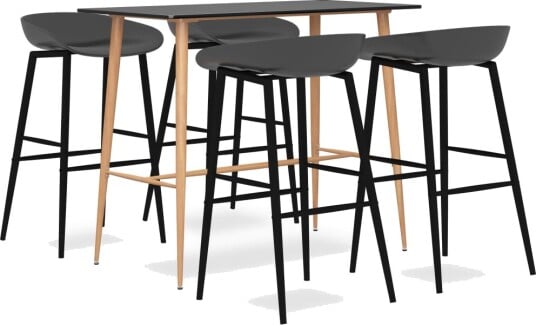 vidaXL Barsett 5 deler svart og grÄ vidaXL Barsett 5 deler svart og grÄ
