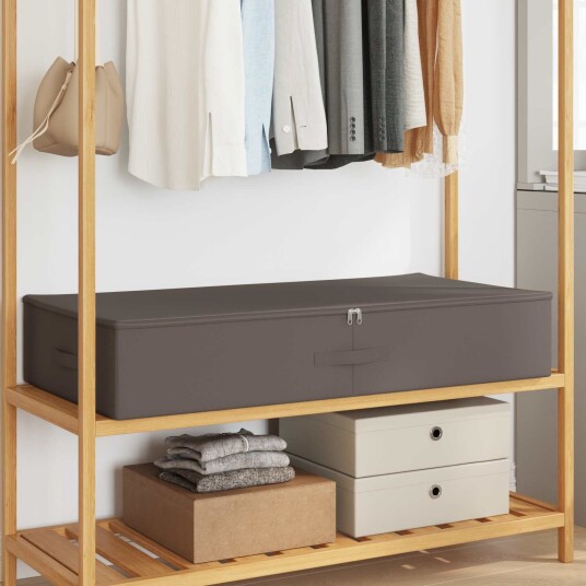 vidaXL Lagringsboks 24 pcs Grå 100 x 50 x 18 cm Ikke-vevd stoff vidaXL Lagringsboks 24 pcs Grå 100 x 50 x 18 cm Ikke-vevd stoff