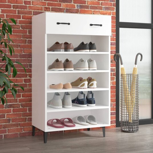 vidaXL Skoskap hvit 60x35x105 cm konstruert tre vidaXL Skoskap hvit 60x35x105 cm konstruert tre