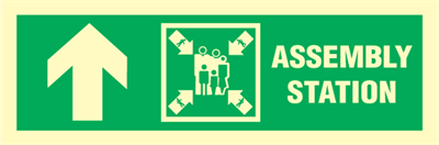 Jo Safety Assembly station arrow up IMO direction exit sign 100050