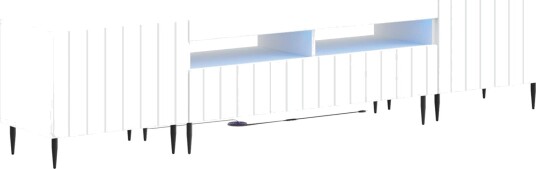 vidaXL 5 delt LED TV skap ZWOLLE Hvit Konstruert tre