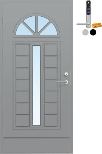 Ytterdør Bygg1 Fjell 13 Klarglass med Yale Doorman Classic Home