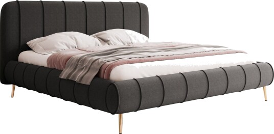 Calrosin Sengeramme med Ben 200x200 cm med Oppbevaring Grå