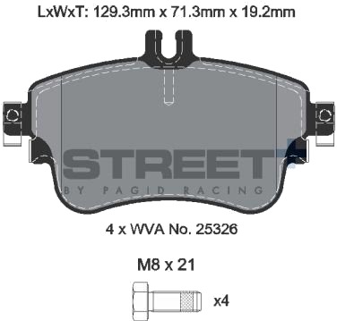 PAGID Racing T8216SP2001 Bremseklosser