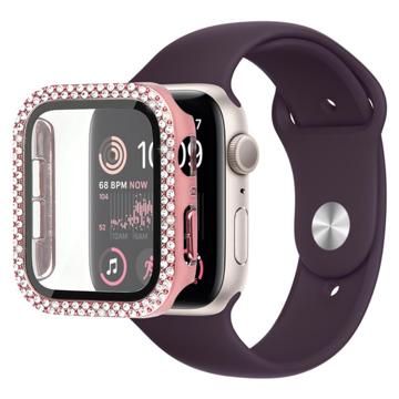 Rhinestone Dekorative Apple Watch SE (2022)/SE/6/5/4 Deksel med Skjermbeskytter - 40mm - Rosa