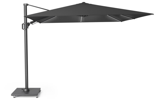 Platinum Sun & Shade Challenger T² Glow parasoll Anthracite/faded black exkl. parasollfot 3 x 3 m Svart