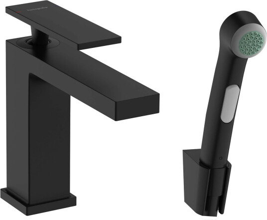 Hansgrohe Tecturis E Servantarmatur Med PushOpen bunnventil Sort Matt
