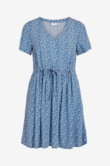Vila Kjole viLise Nua S/S V neck Short Dress Blå