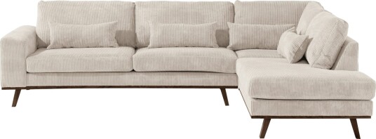 Copenhagen 4 seters Høyrevendt L formet Sjeselongsofa i Manchester Beige