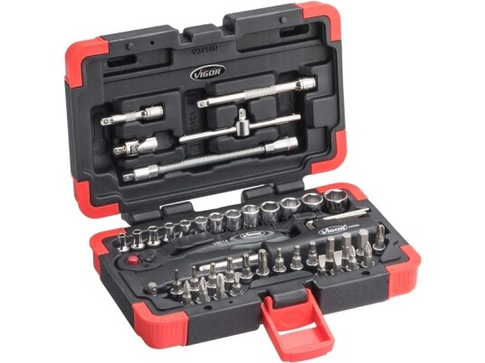 Vigor Topnøglesæt Metrisk 1/4 (6,3 Mm) 46 Dele V2414 Vigor Topnøglesæt Metrisk 1/4 (6,3 Mm) 46 Dele V2414
