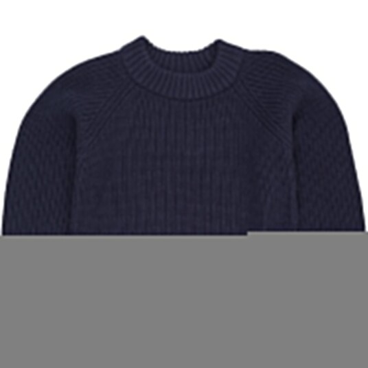 COPENHAGEN COLORS Navy Strikket Classic Rib Bluse 110 COPENHAGEN COLORS Navy Strikket Classic Rib Bluse 110