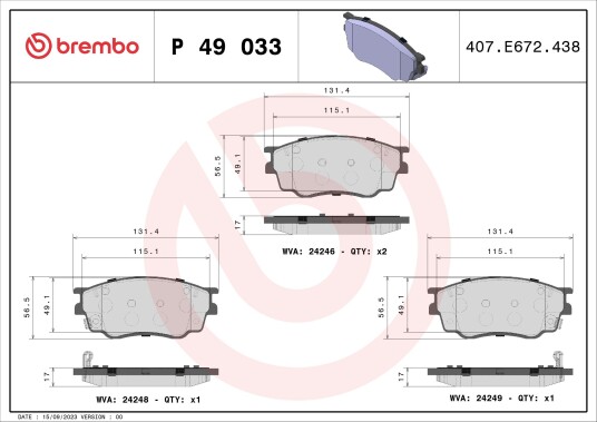 Bremseklosser BREMBO P 49 033