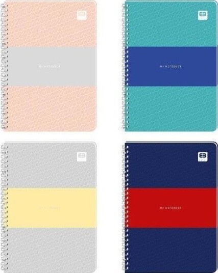Interdruk Rutehefte A5 80K Rute Black&Blue Pastel