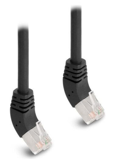 Delock Koblingskabel Rj-45 Hann Vinklet Til Rj-45 Hann Vinklet 5 M 6 Mm S/Ftp Cat 6A Med Støvel Halogenfri Svart
