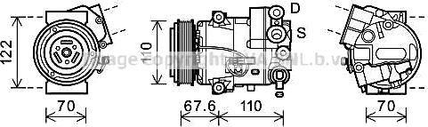 AC-kompressor PRASCO OLAK605