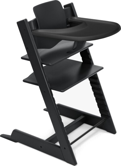 Stokke Tripp Trapp Stol + Baby Set + Matbrett Black Stokke Tripp Trapp Stol + Baby Set + Matbrett Black