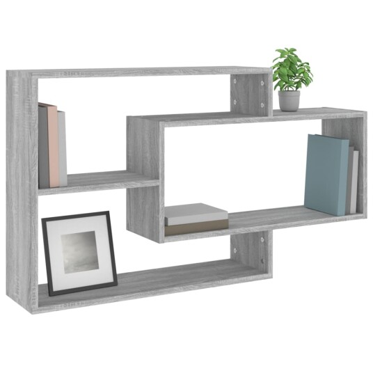 vidaXL Vegghylle gr? sonoma 104x20x58,5 cm konstruert tre