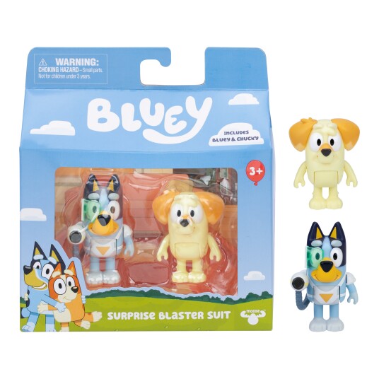 Bluey Figursett 2 stk med Bluey og Chucky Surprise Blaster Suit 3+ år Bluey Figursett 2 stk med Bluey og Chucky Surprise Blaster Suit 3+ år