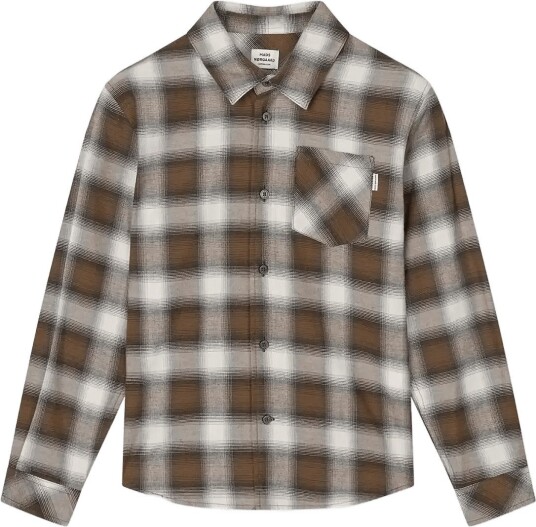 Mads Nørgaard Flannel Check Svano Shirt COCOA CH. 116