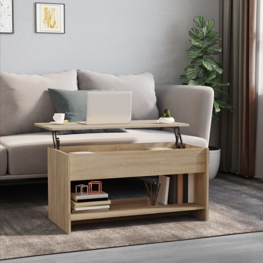 vidaXL Salongbord sonoma eik 102x50x52,5 cm konstruert tre vidaXL Salongbord sonoma eik 102x50x52,5 cm konstruert tre