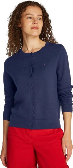 Tommy Hilfiger Co Jersey Fine Gg C Nk Ls Cardi   Navy   S
