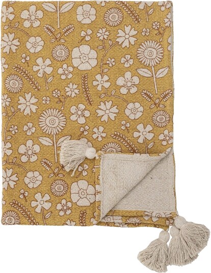 Bloomingville Camille bomullspledd 80 x 100 cm Gul Bloomingville Camille bomullspledd 80 x 100 cm Gul