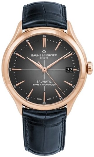 Baume & Mercier Herreklokke M0A10584 Clifton Grå/Lær Ø39 mm