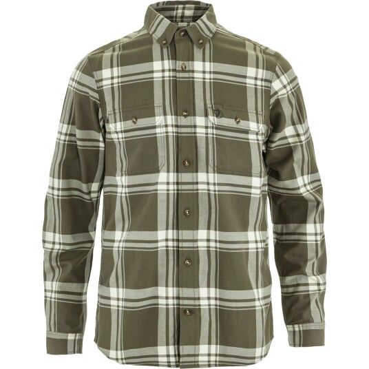 Fjällräven Övik Lite Flannel Shirt, Herre Laurel Green-Chalk White XL