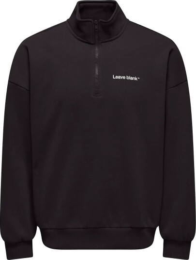 ONLY & SONS Onstyson Ovz Ls Half Zip High Neck Lb Black M