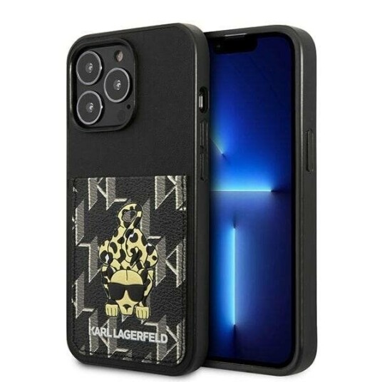Karl Lagerfeld Hardt Mobildeksel med Kortspor til iPhone 13 Pro Svart