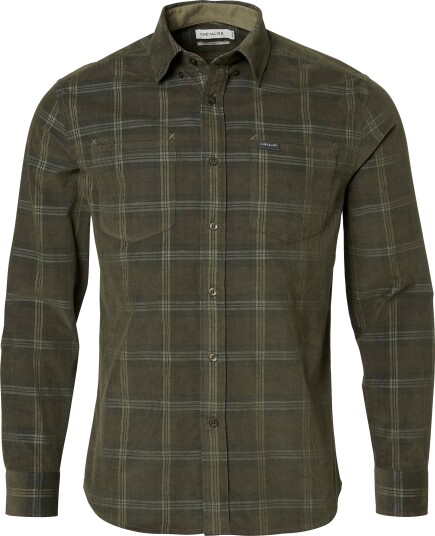 Chevalier Walton Light Cord Shirt Men Hunter Green Checked M M