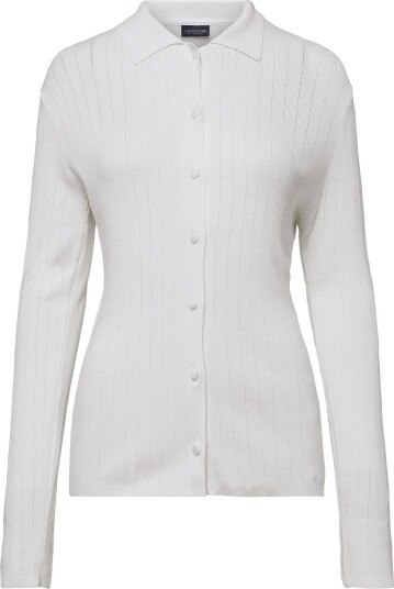 Lexington Clothing Polo Neck Cardigan   WHITE   L