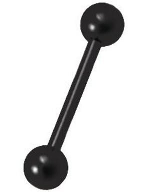Rett Svart Øyenbrynspiercing med Runde Kuler Strl 1.2 x 8 mm med 3 mm kule
